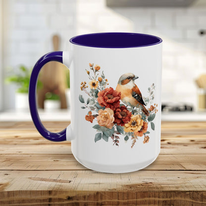 Autumn Sparrow with Roses Mug (11/15oz)