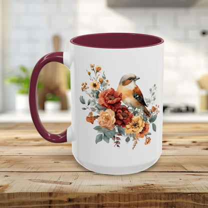 Autumn Sparrow with Roses Mug (11/15oz)