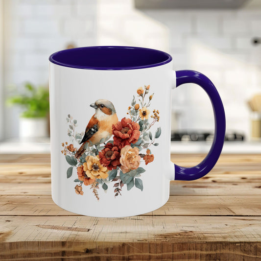 Autumn Sparrow with Roses Mug (11/15oz)