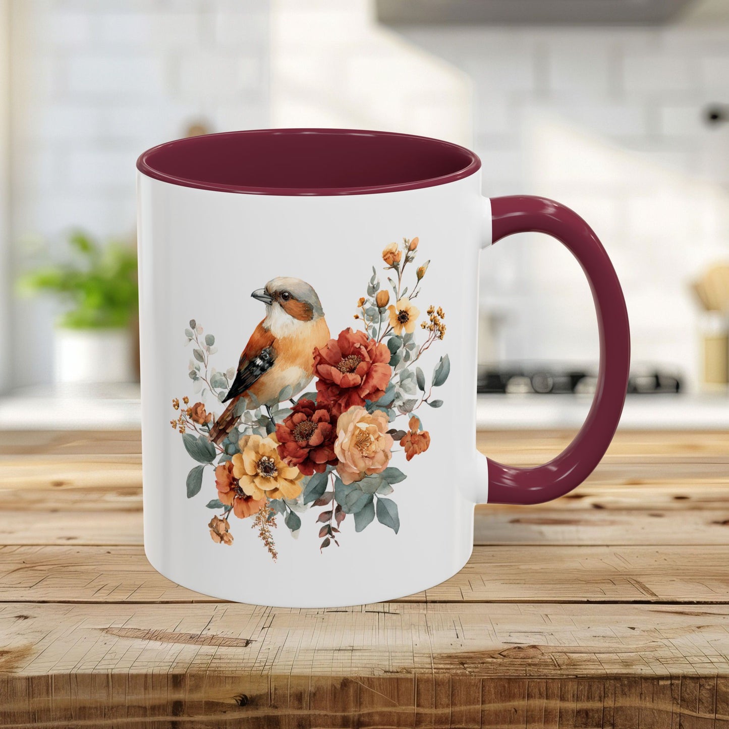 Autumn Sparrow with Roses Mug (11/15oz)