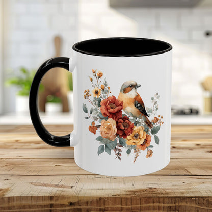 Autumn Sparrow with Roses Mug (11/15oz)