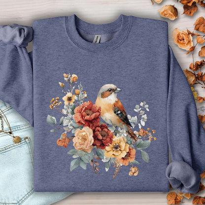 Autumn Sparrow with Roses Sweatshirt