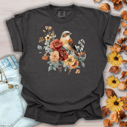 Autumn Sparrow with Roses T-Shirt