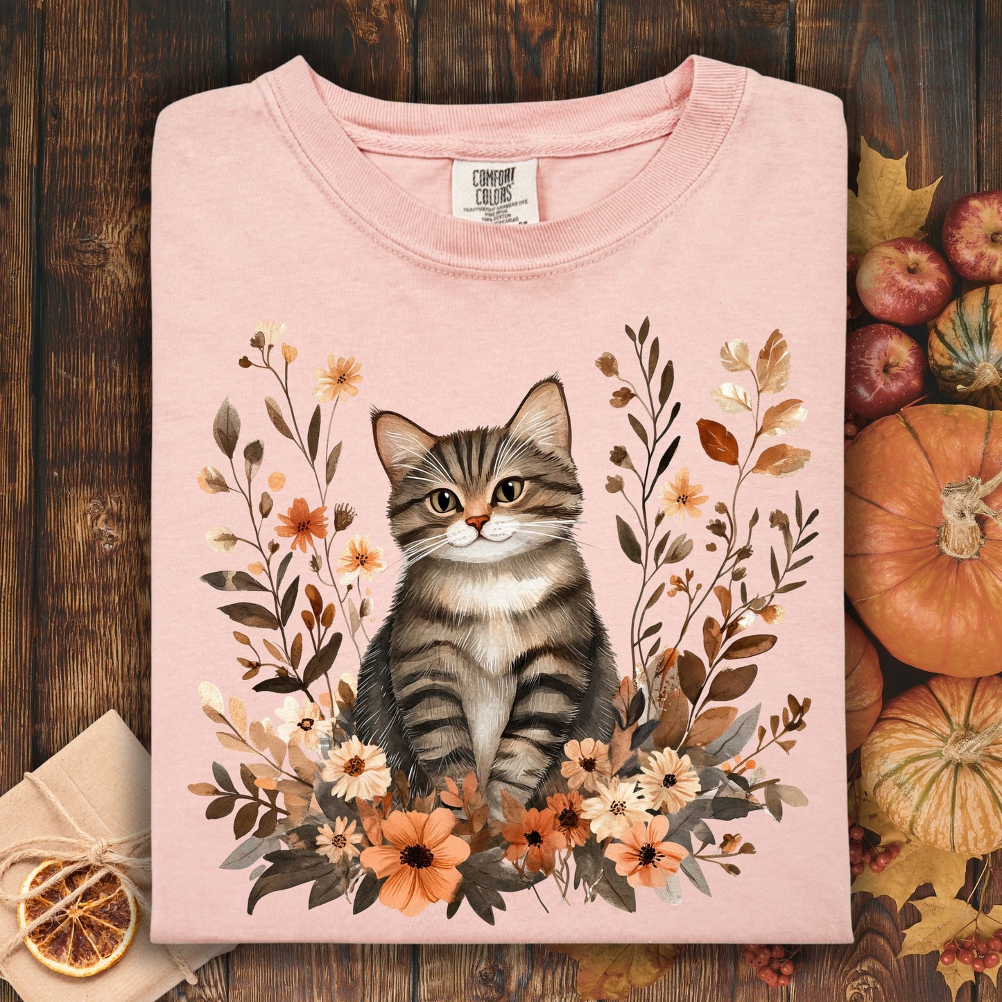 Autumn Striped Cat T-Shirt