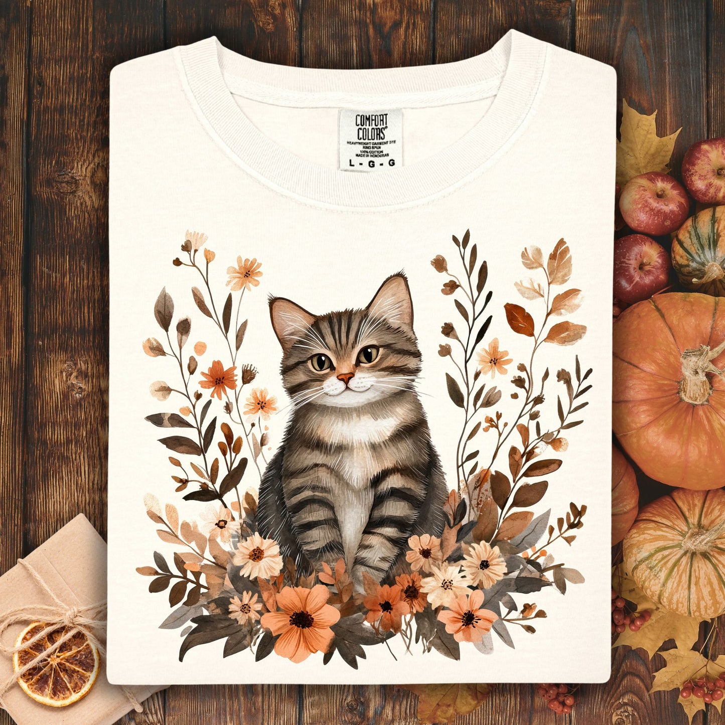 Autumn Striped Cat T-Shirt