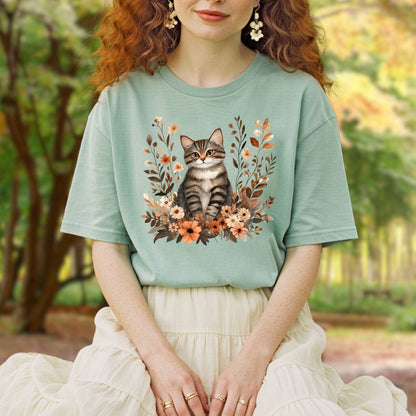 Autumn Striped Cat T-Shirt