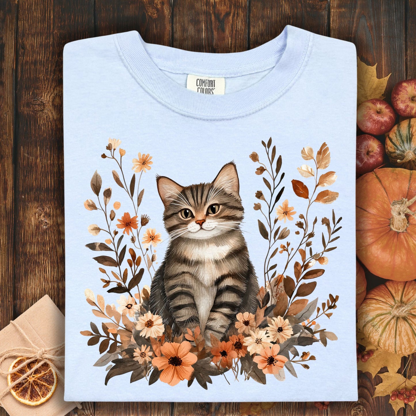 Autumn Striped Cat T-Shirt
