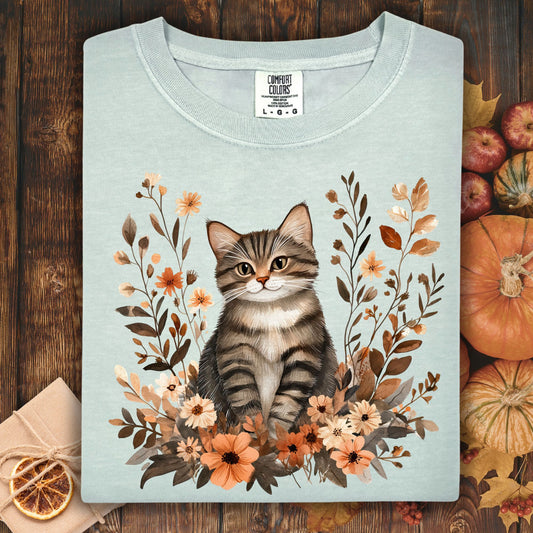 Autumn Striped Cat T-Shirt