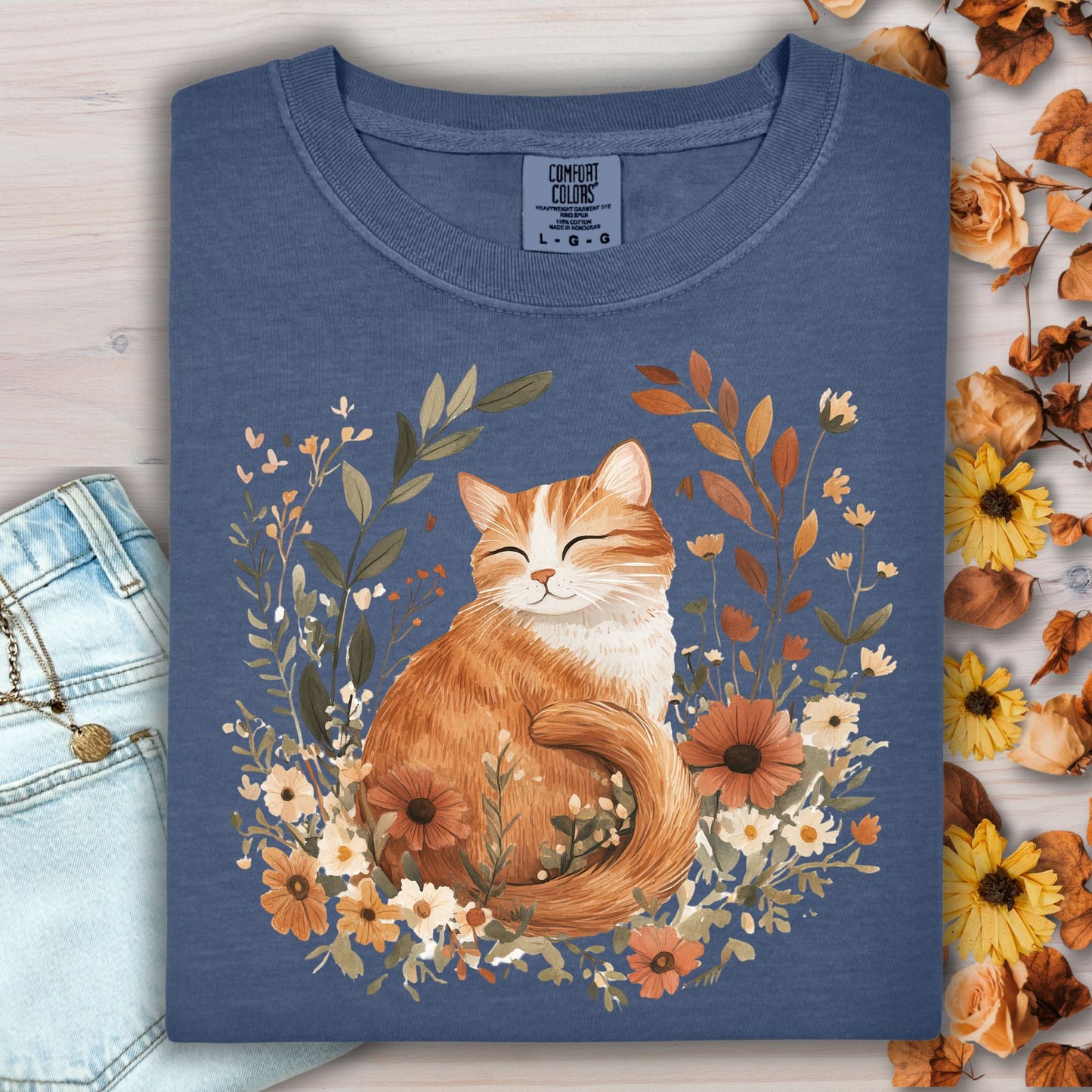 Autumn Tabby Cat T-Shirt