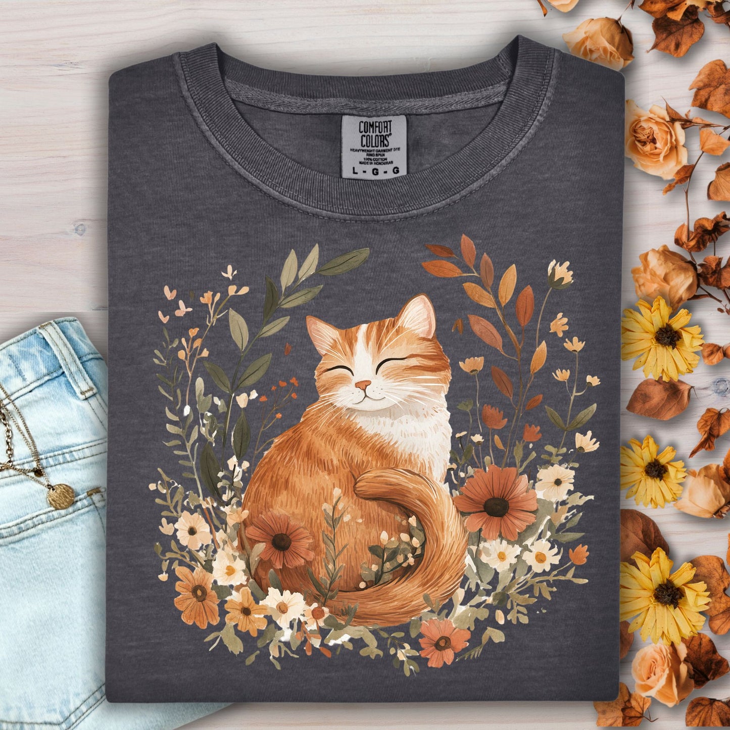 Autumn Tabby Cat T-Shirt