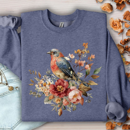 Autumn Vintage Bluebird & Peony Sweatshirt