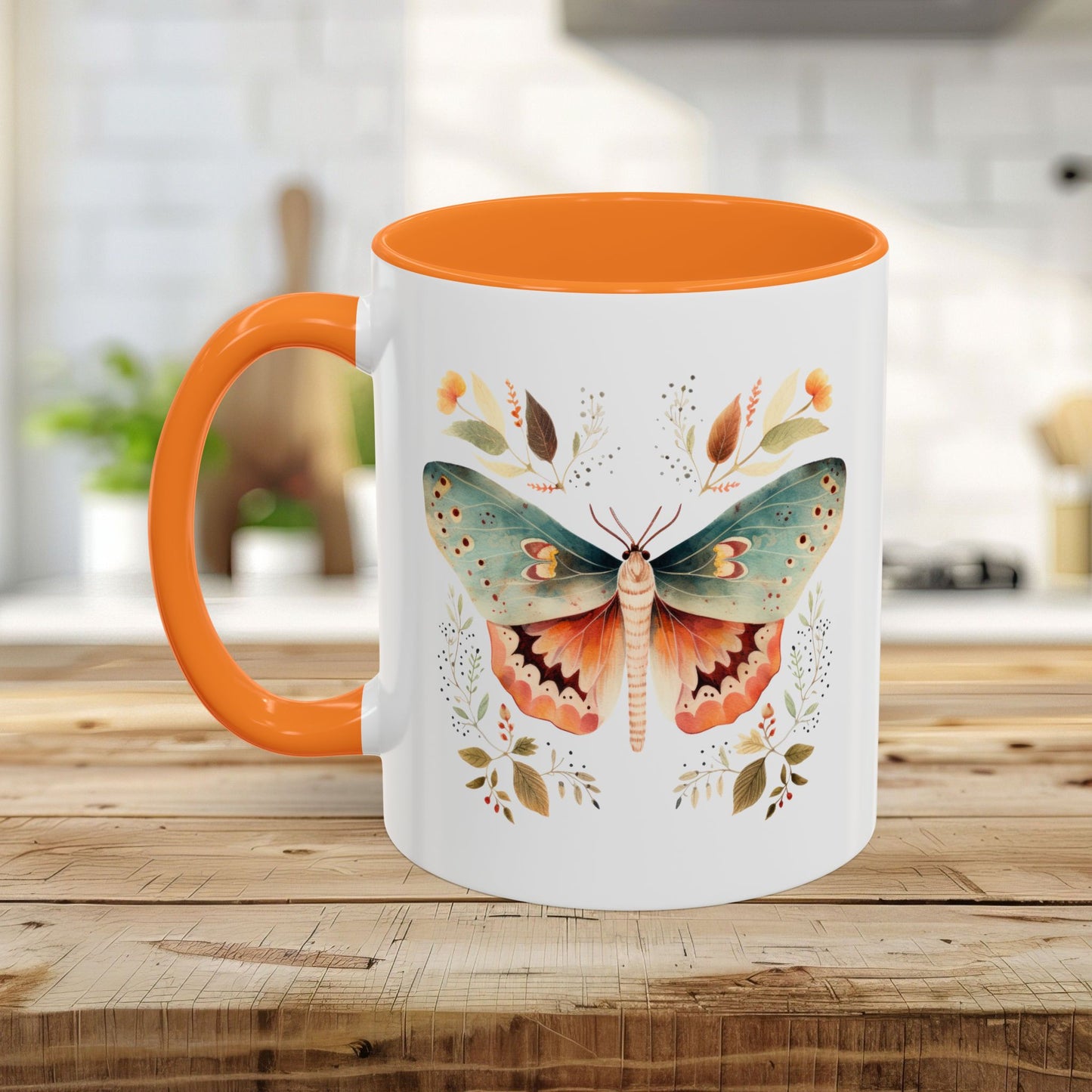 Autumn Vintage Floral Moth Mug (11/15oz)