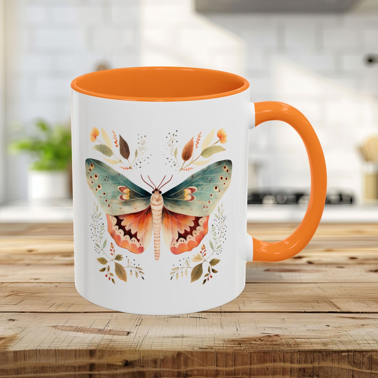 Autumn Vintage Floral Moth Mug (11/15oz)