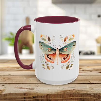 Autumn Vintage Floral Moth Mug (11/15oz)