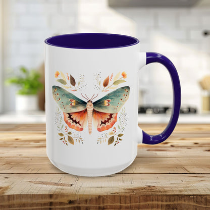 Autumn Vintage Floral Moth Mug (11/15oz)