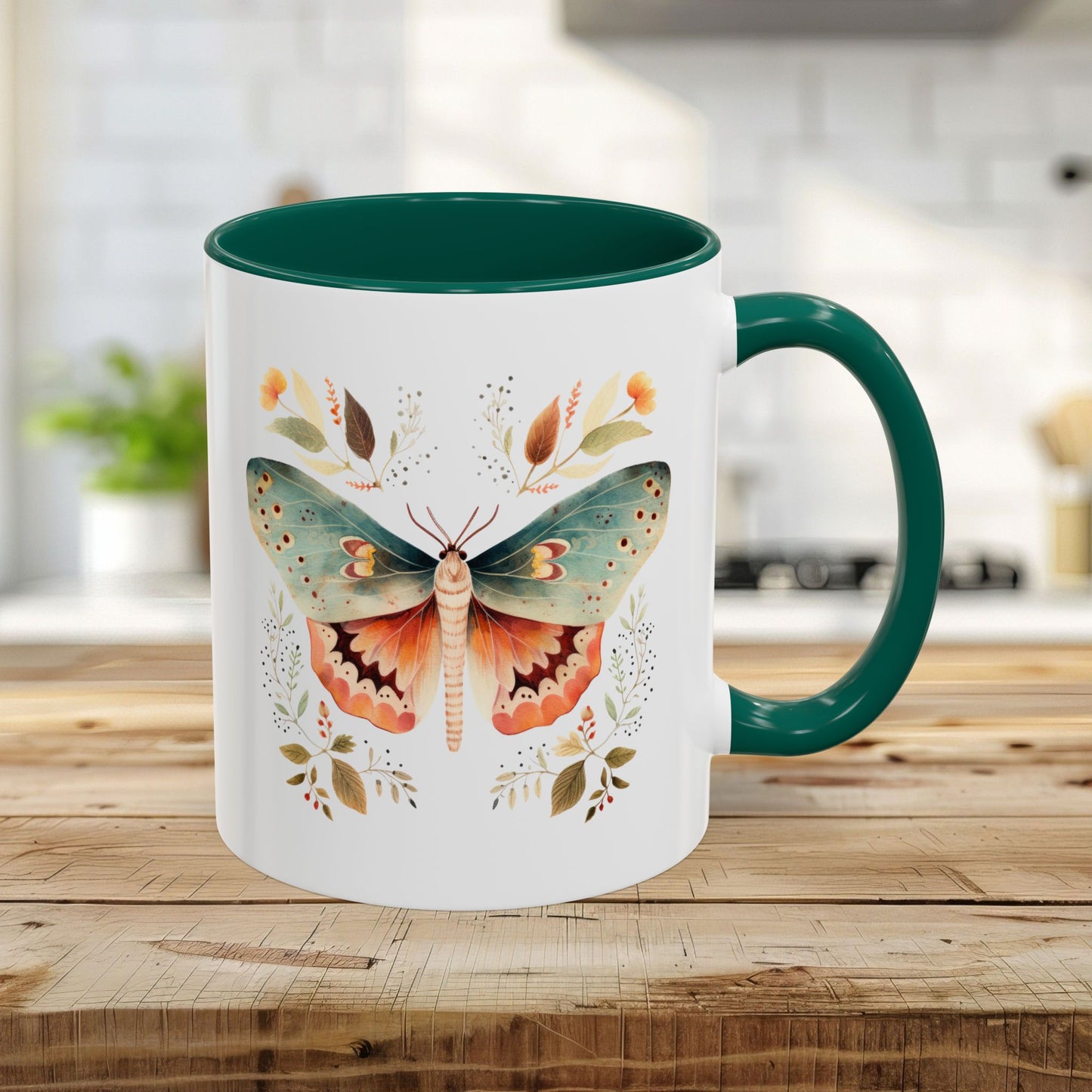 Autumn Vintage Floral Moth Mug (11/15oz)