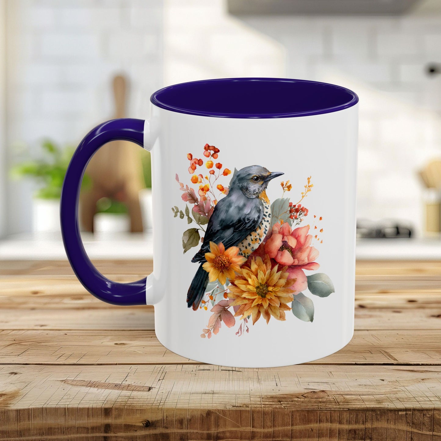 Autumn Vintage Meadow Bluebird Mug (11/15oz)