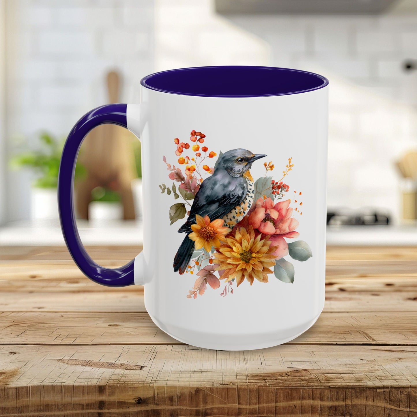 Autumn Vintage Meadow Bluebird Mug (11/15oz)