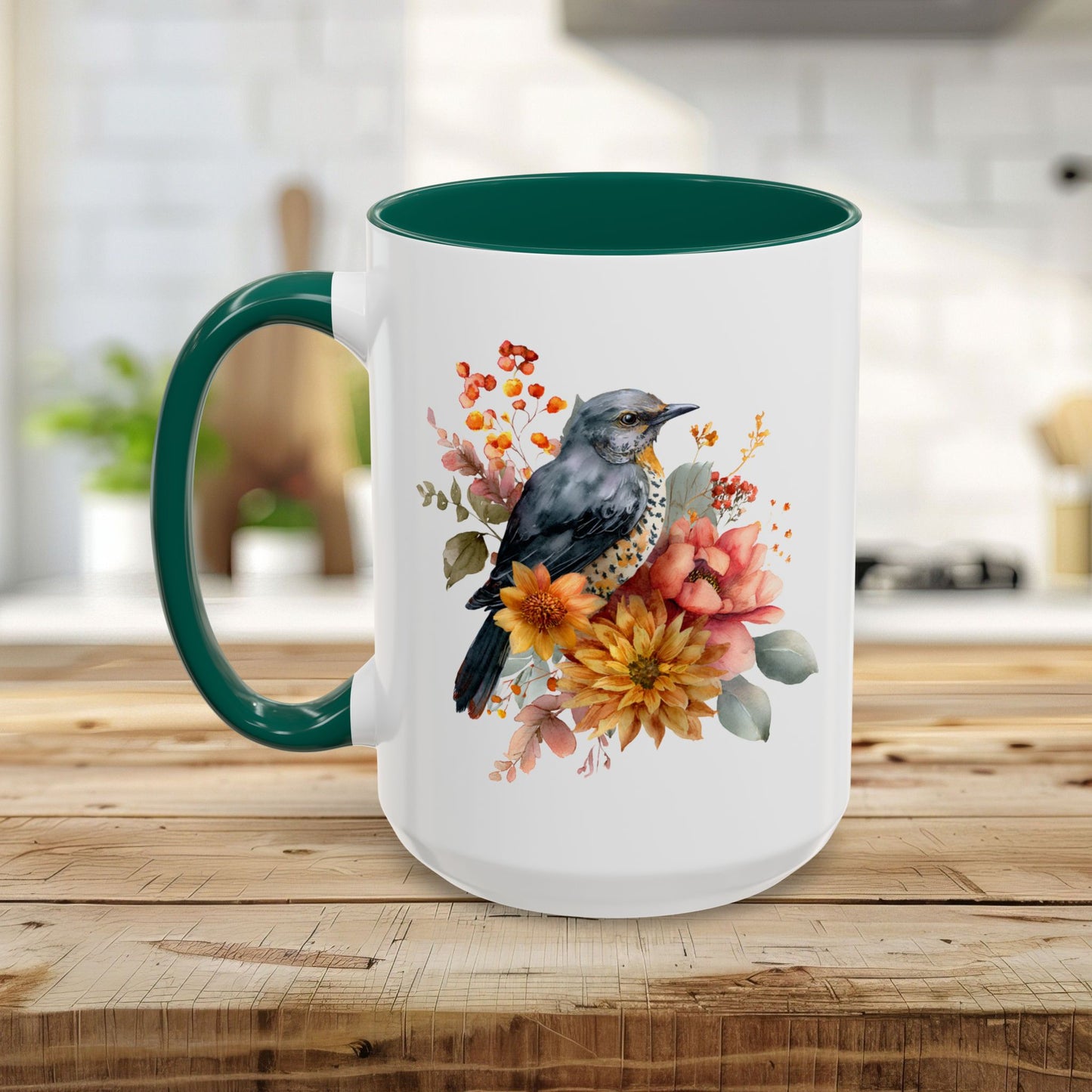 Autumn Vintage Meadow Bluebird Mug (11/15oz)