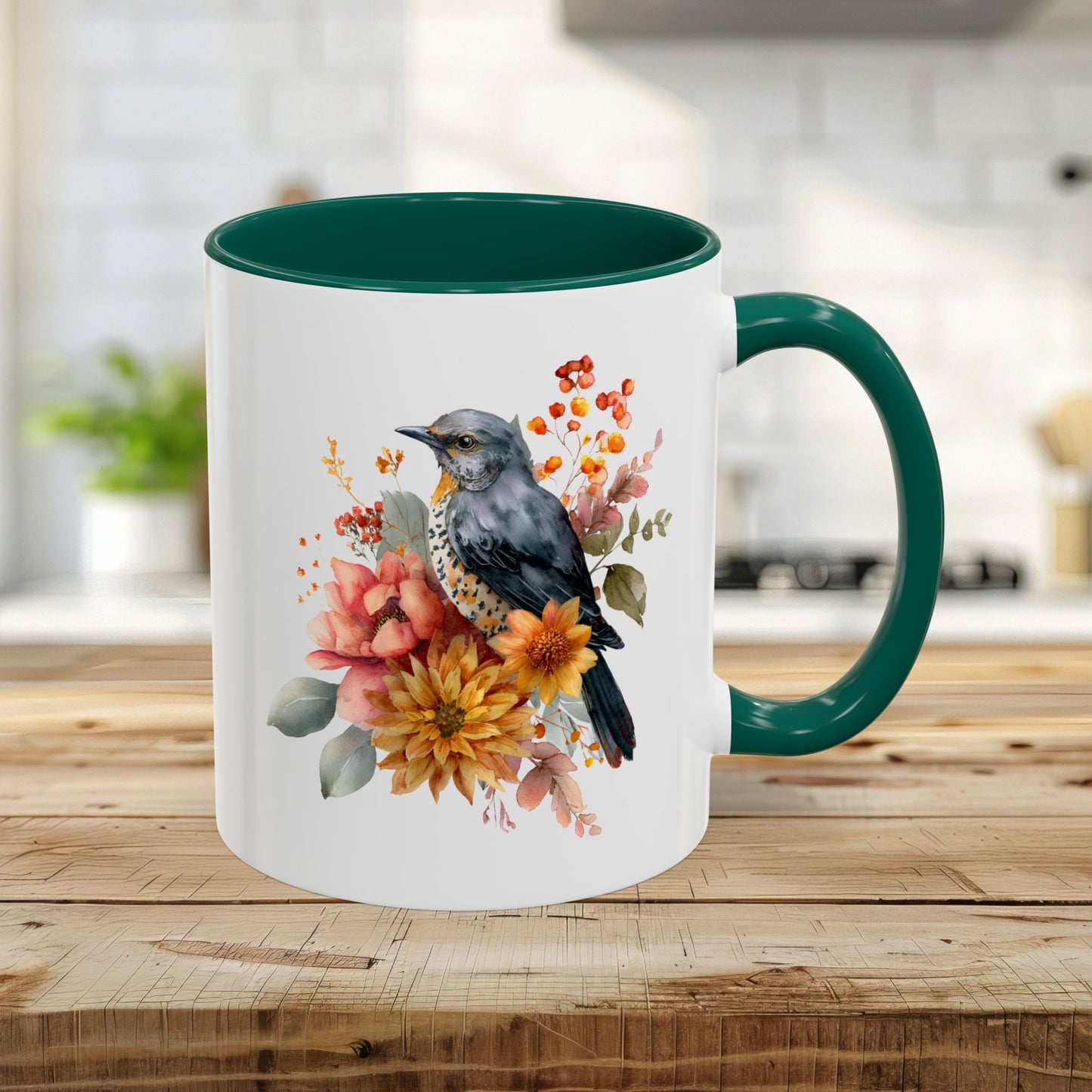 Autumn Vintage Meadow Bluebird Mug (11/15oz)