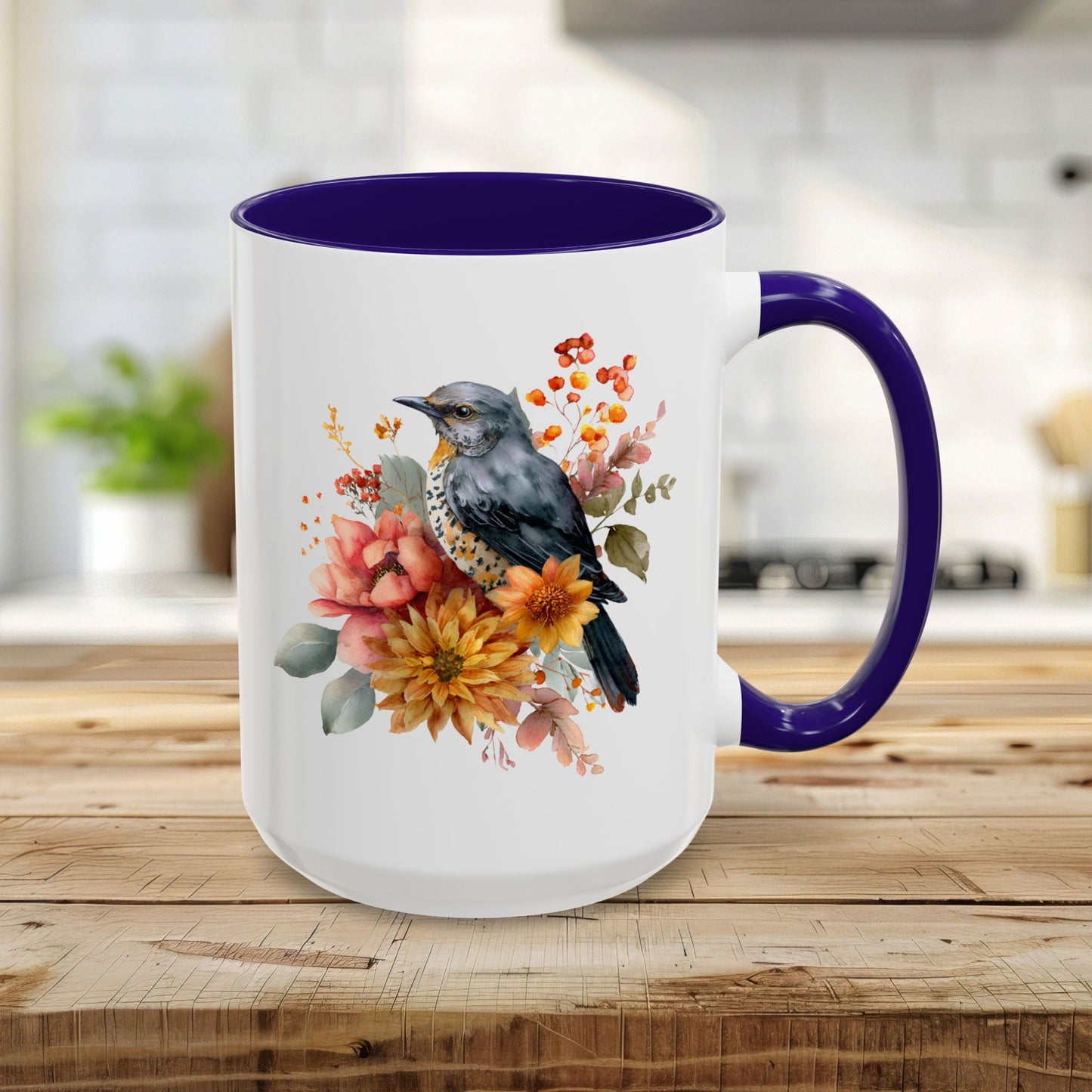 Autumn Vintage Meadow Bluebird Mug (11/15oz)