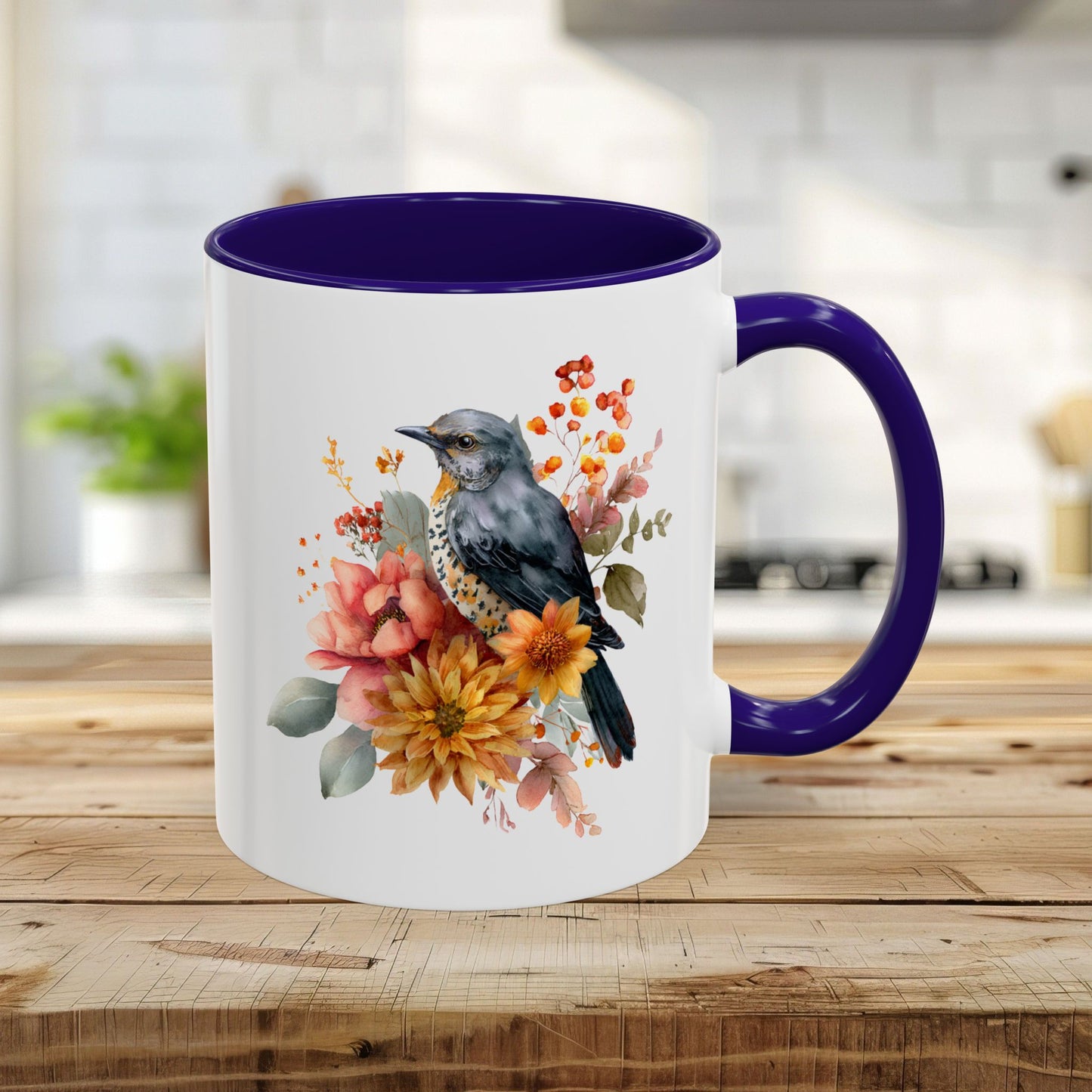 Autumn Vintage Meadow Bluebird Mug (11/15oz)