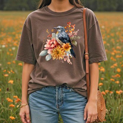 Autumn Vintage Meadow Bluebird T-Shirt