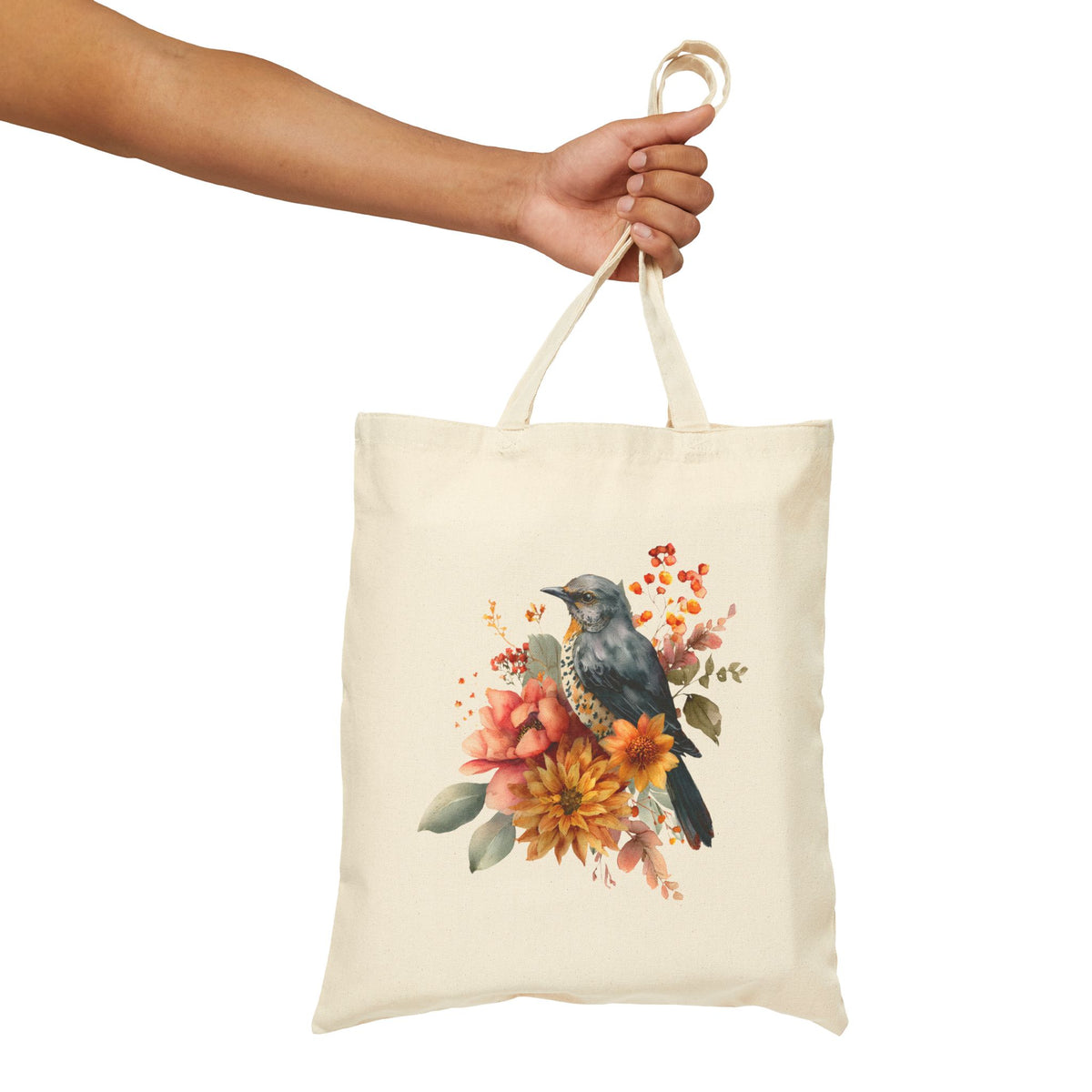Autumn Vintage Meadow Bluebird Tote Bag