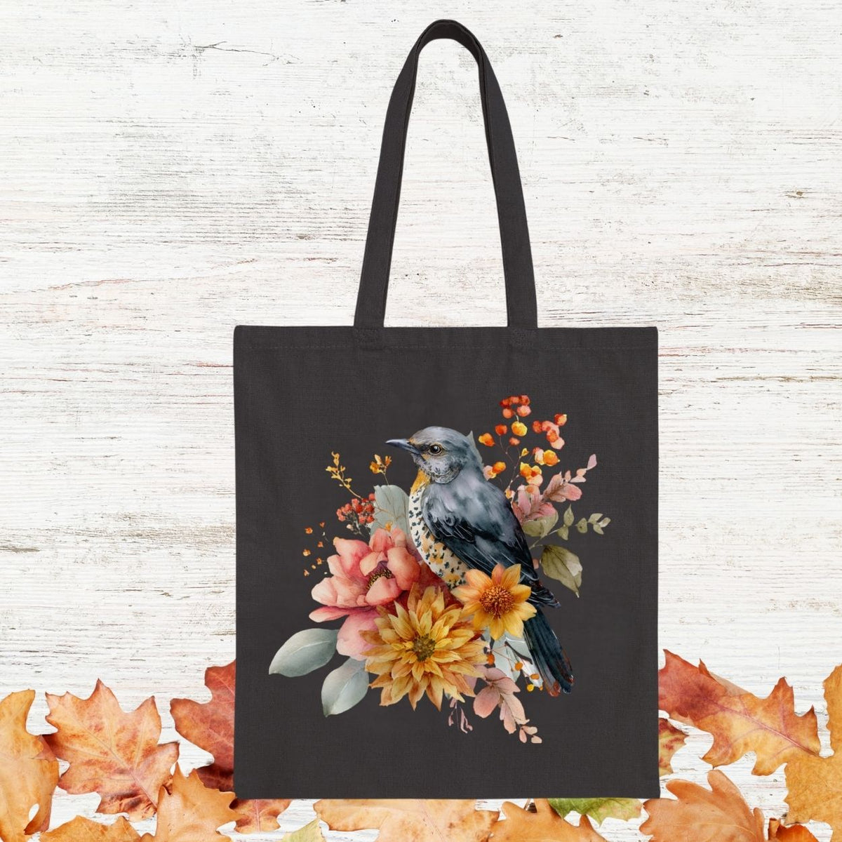 Autumn Vintage Meadow Bluebird Tote Bag