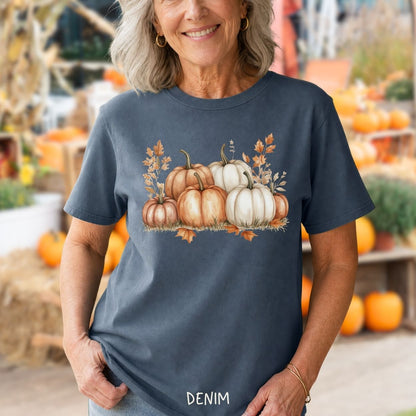 Autumn Watercolor Pumpkin Artwork T-Shirt