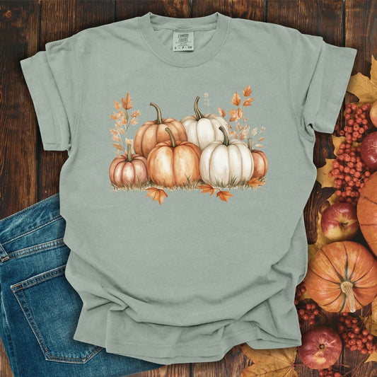 Autumn Watercolor Pumpkin Artwork T-Shirt