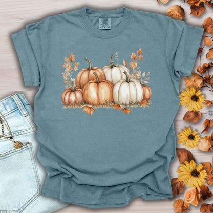Autumn Watercolor Pumpkin Artwork T-Shirt
