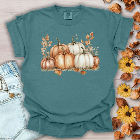 Autumn Watercolor Pumpkin Artwork T-Shirt