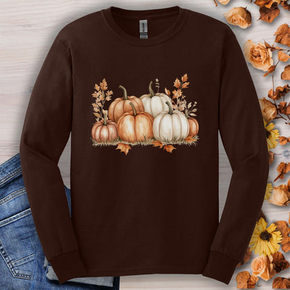 Autumn Watercolor Pumpkins Long Sleeve Tee