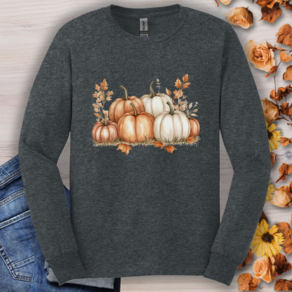 Autumn Watercolor Pumpkins Long Sleeve Tee