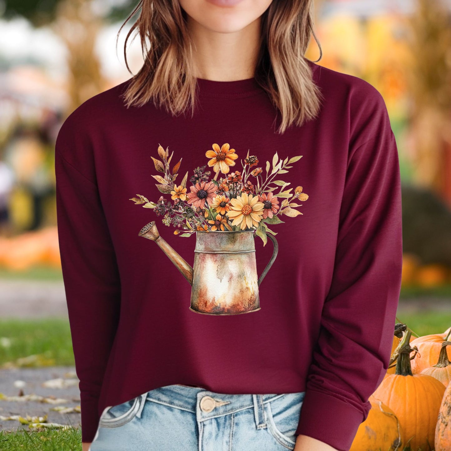 Autumn Watering Can Long Sleeve Tee