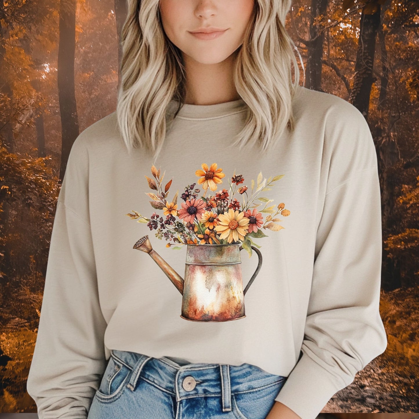 Autumn Watering Can Long Sleeve Tee