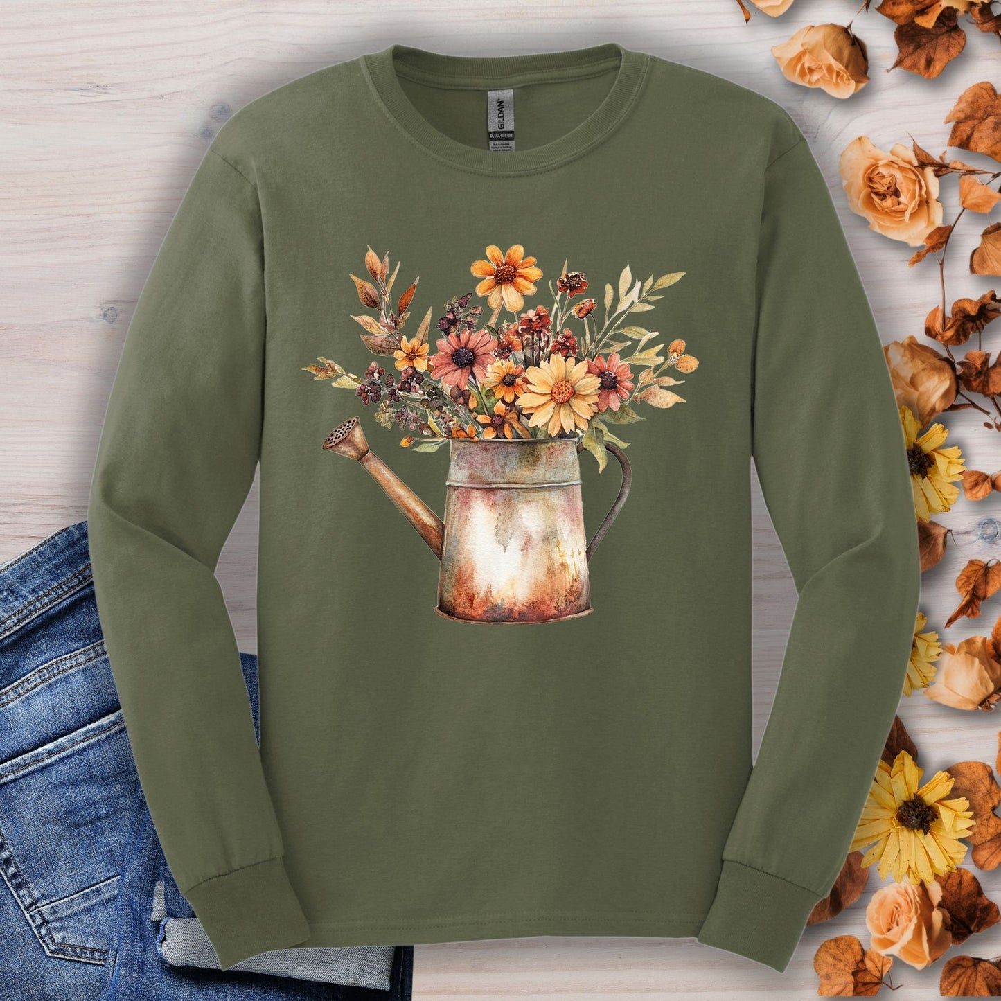 Autumn Watering Can Long Sleeve Tee
