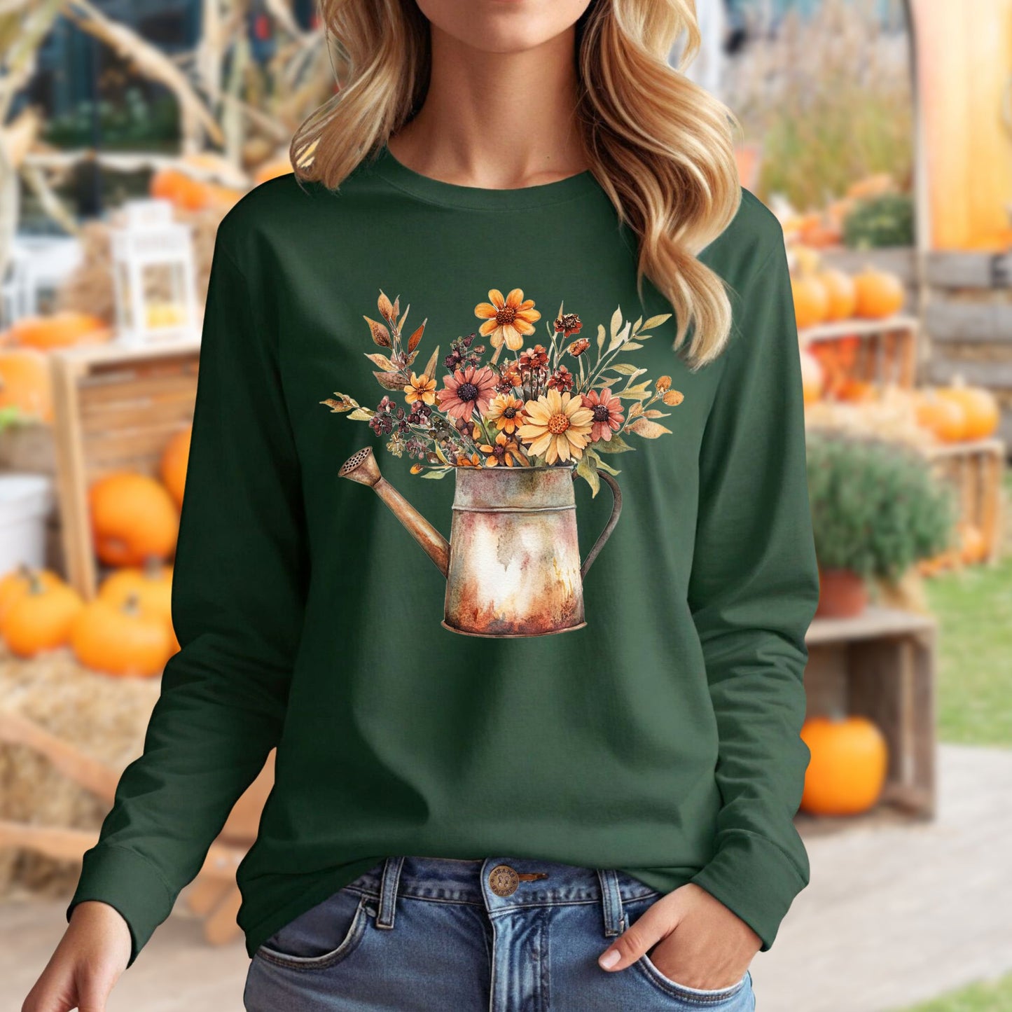 Autumn Watering Can Long Sleeve Tee