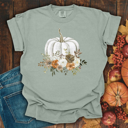 Autumn White Pumpkin Floral T-Shirt