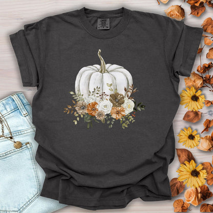 Autumn White Pumpkin Floral T-Shirt
