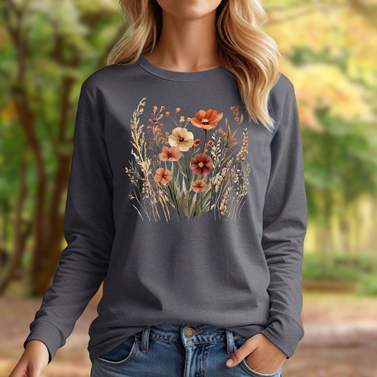 Autumn Wildflowers Long-Sleeve Tee