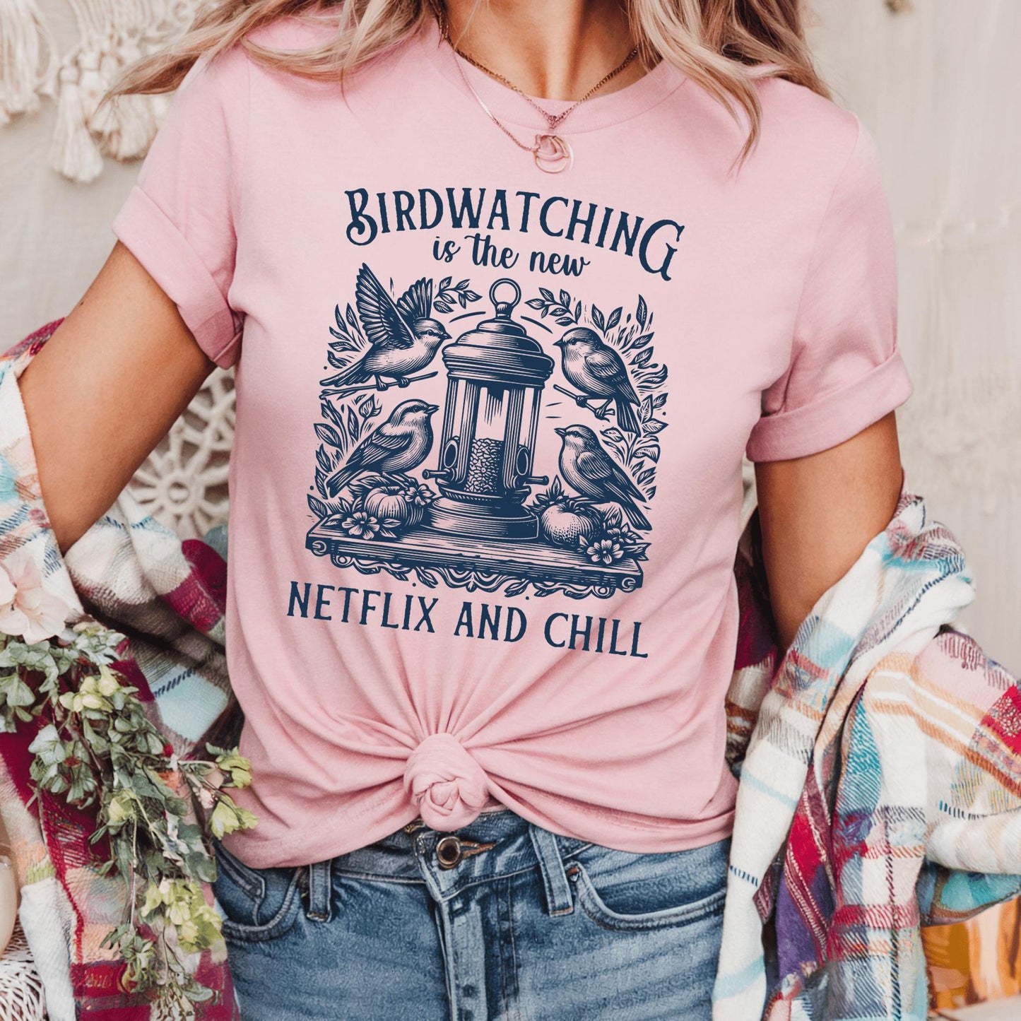 Wild Petal Threads T-Shirt Birdwatching is the New Netflix and Chill Vintage T-Shirt