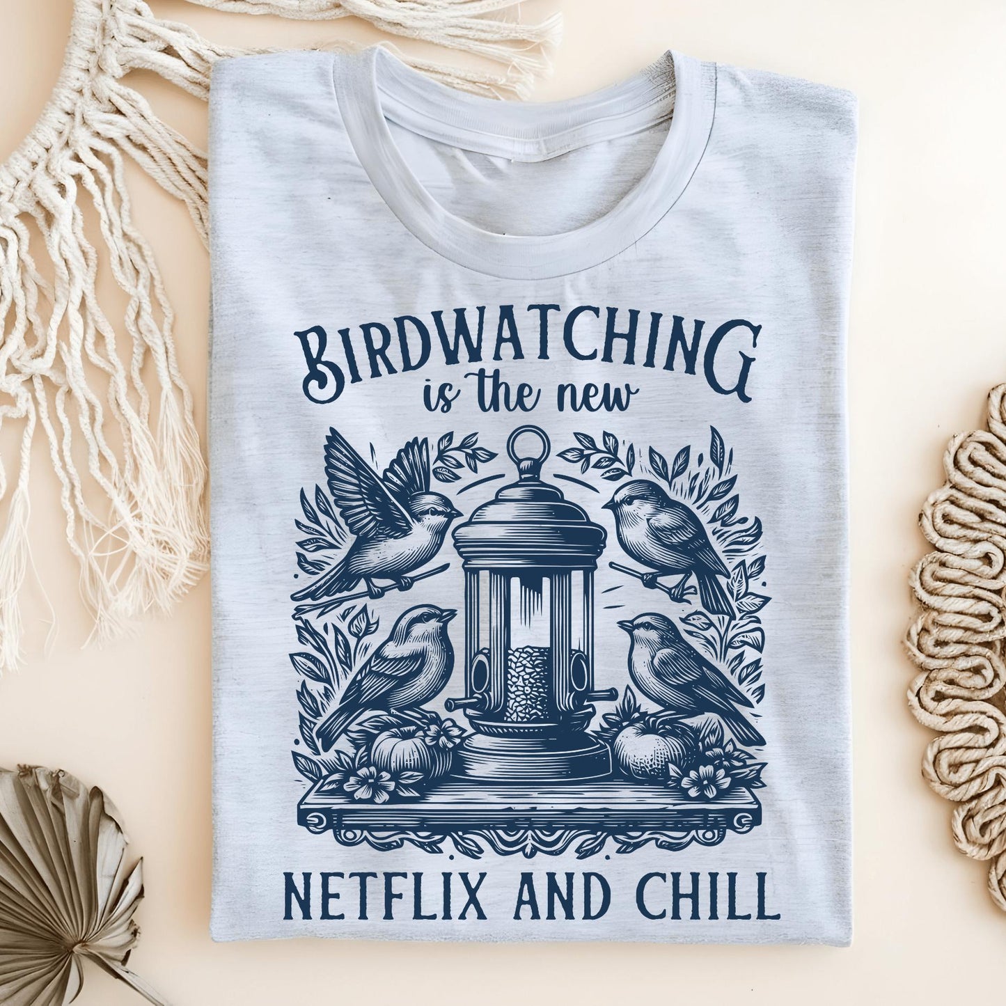 Wild Petal Threads T-Shirt Ash / S Birdwatching is the New Netflix and Chill Vintage T-Shirt