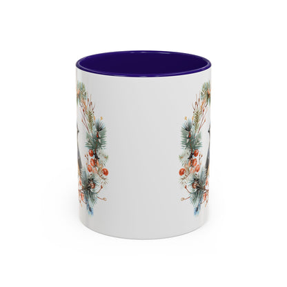 Black Capped Chickadee in Winter Wreath Mug (11/15oz)