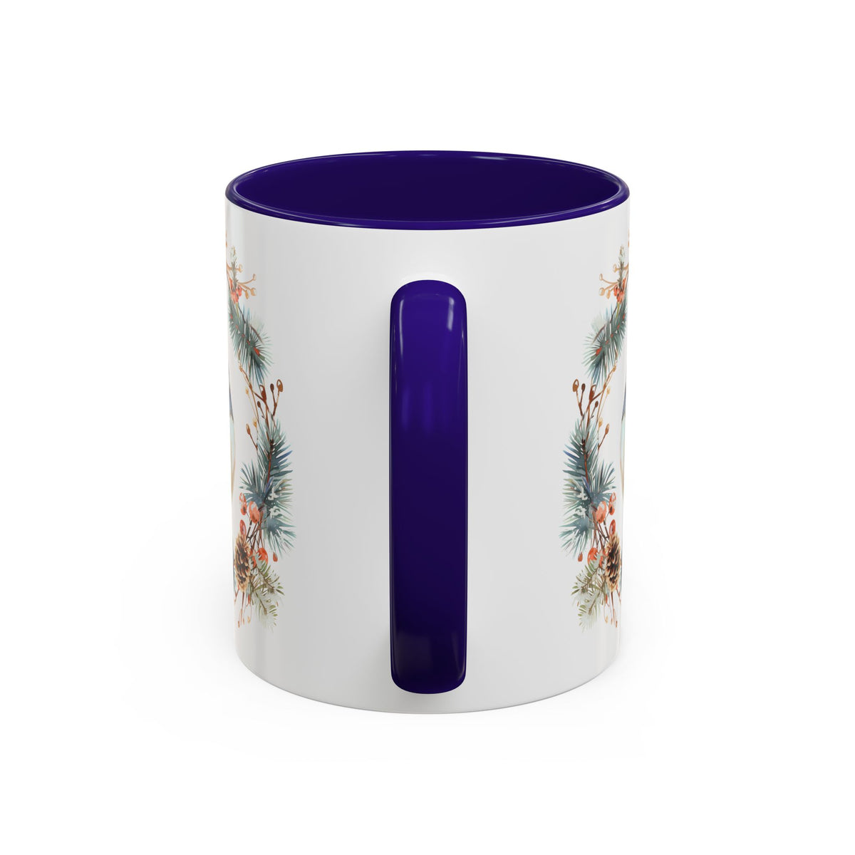Black Capped Chickadee in Winter Wreath Mug (11/15oz)
