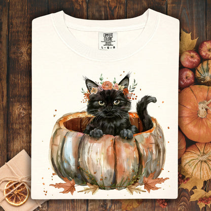 Black Cat and Pumpkin T-Shirt