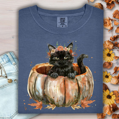 Black Cat and Pumpkin T-Shirt