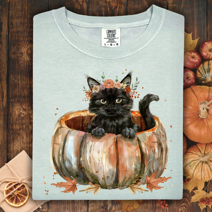 Black Cat and Pumpkin T-Shirt