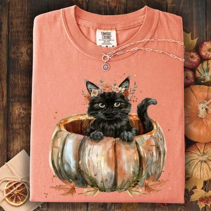 Black Cat and Pumpkin T-Shirt